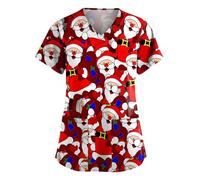 Top da donna con scollo a V, tuta sanitaria per infermieri del Regno Unito, uniformi massaggiatrici, top chirurgici a tema natalizio, assistenti e personale della clinica cosplay di Halloween (E1