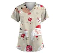 Top da donna con scollo a V, tuta sanitaria per infermieri del Regno Unito, uniformi massaggiatrici, top chirurgici a tema natalizio, assistenti e personale della clinica Cosplay di Halloween (#E4