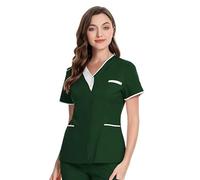 Top da donna con scollo a V, tuta sanitaria per infermieri del Regno Unito, uniformi massaggiatrici, top chirurgici a tema natalizio, assistenti e personale della clinica Cosplay di Halloween (verde