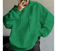 Top da donna in cotone verde, felpa basic con cappuccio dalla vestibilità ampia, tessuto di cotone morbido e traspirante con spalle scese, top a maniche lunghe adatto per la primavera e l'autunno. L,M