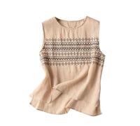 Top da donna in lino bohémien, top da donna in lino, vestibilità larga, camicette eleganti top estivi taglie forti camicette e camicie Sportstops, magliette senza maniche, magliette estive per ragazze