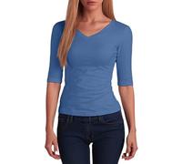 Top da donna Luxe Organic Pima con scollo a V, mezza manica per l'estate, Marina Militare, XXL/....