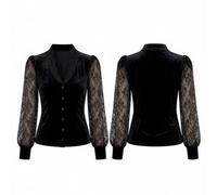 Top da Donna, Maglietta Maniche Lunghe Donna Camicia Velvet Luxe per Un Elegante Francese Autunno Inverno con Una Lucentezza Discreta E