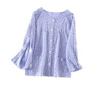 Top da Donna per Il Recupero Post-Chirurgico Camici per Il Recupero di Fratture a Maniche Lunghe Abbigliamento per Disabili Costretti a Letto (Color : Blue, Size : XL)