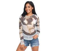 Top da donna trasparente, maglietta estiva a girocollo, in rete, S, Carlino lettera S Stay Strong grafica, X-Large