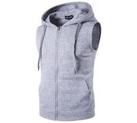 Top da palestra senza maniche da uomo con cappuccio senza maniche con zip intera slim fit camicie da palestra allenamento fitness top da corsa gilet sportivo allentato comodo tessuto traspirante M-2Xl
