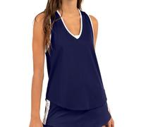 Top da tennis da donna Lucky in Love Macramé Core Singlet Women - white/midnight - Blu (M)