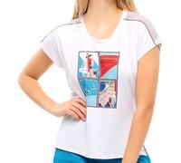 Top da tennis da donna Lucky in Love Post a Plaid Stamp it S/S - Bianco (L)