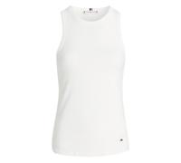 Tommy Hilfiger Donna Top Slim 5X2 Rib Elasticizzato, Bianco (Ecru), L