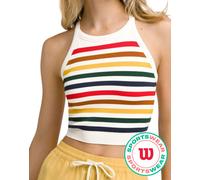 Top da tennis da donna Wilson On The Daily Brami - sandrift stripe - Multicolore (M)