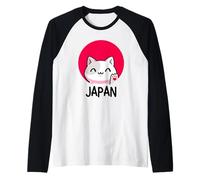 Top da Viaggio, Magliette e Accessori da Viaggio con Gatto Portafortuna Giapponese Maglia con Maniche Raglan