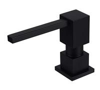 Top Design, dispenser per lavello da cucina (nero opaco), completamente in ottone integrato e ricaricabile, con pompa in rame