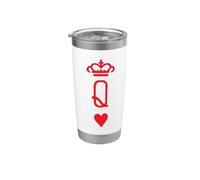 Top di carte da gioco per donne e ragazze, regina rossa di cuori Bicchiere termico in acciaio inox doppia parete