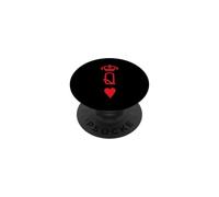 Top di carte da gioco per donne e ragazze, regina rossa di cuori PopSockets PopGrip Adesivo