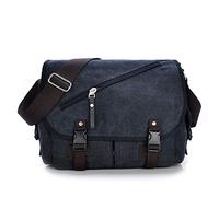 Top di lusso cartella computer portatile della cartella d'epoca borsa a tracolla di tela della cartella degli uomini Leisure Travel Borsa a tracolla,nero