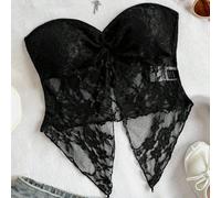 Top di moda in maglia a tessitura lavorata all'uncinetto, con pezze, fascia e fiocco anteriore, adatto per il tè pomeridiano, la stagione di laurea, tutte le stagioni, le feste, San Valentino' L,M,S,X
