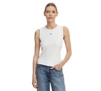 Calvin Klein Donna Canotta Woven Label Cut-out sul Retro, Bianco (Bright White), XL