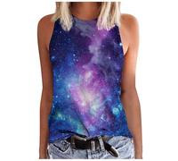 Top Donna Carnevale Relassato Fashion Stelle nel Cielo Modello tematico per L'Estate Senza Maniche Corte Gilet Senza Maniche - Adatto per Serate rilassanti