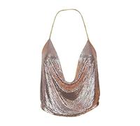 Top Donna Con Paillette Party - Crop Top Donna Sexy Scollo Rotondo Gilet Senza Maniche In Solid Color Top Cocktail Eleganti Donna Scintillio Metallico Moda Capo Basic Estivo Sportiva Yoga Fitness Top