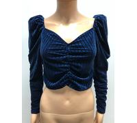 Top Donna Dualipa X Pepejeans TAGLIA S Blu Nuovo