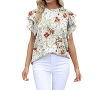 Top Donna Stampa Floreale Girocollo Magliette Basic Camicia Petalo Estate Casual Magliette Top Farming Simulator 19, verde, M