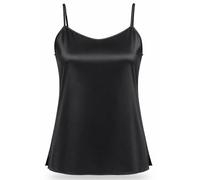 Top Donna TRAMONTE Raso Stretch Elasticizzato Spalla Stretta Nero Made Italy 2/S