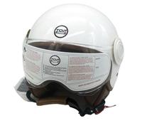 TOP DRIVE ACCESSORI PER AUTO CASCO MOTO SCOOTER JET SEMI INTEGRALE SIRIO LUCIDO. CON VISIERA ANTIRIFLESSO. OMOLOGATO ECE 22.05 (S 55/56, BIANCO LUCIDO)