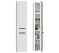 TOP E SHOP - Nel Ii Biel Mobile Aggiuntivo Nel Ii Biel Bagno E Doccia Bianco Argentato Laminato Abs Plastica Truciolare