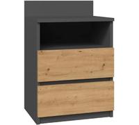 TOP E SHOP Topeshop M1 AnTRACYT/Artisan Nightstand/Bedside Table 2 Drawer(s) Oak