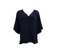 Top Ecru Da Donna Blu Navy Con Collo A V E Bottoni #3218 S NWT