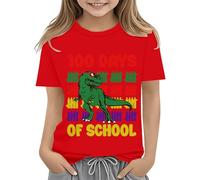 Top Electronics - Camicia per il primo giorno di scuola con scritta "My Pre School", per bambine, taglia 8 (rosso, 4-5 anni)