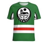 Top Estivi da Donna con Stampa della Bandiera della Repubblica Cecena Magliette A Maniche Corte Girocollo vestibilità Ampia Moda Patriottica Bandiere Nazionali Camicette Grafiche per Donna