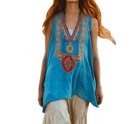 Top Estivi Eleganti E Casual da Donna - Canotta Sportiva Donna Larga Blusine Leggero Comodo Camicie Scollo V A Fiori Tank Top Traspirante Moda Canottiera Vacanza Casa Tank Shirt Party Discoteca