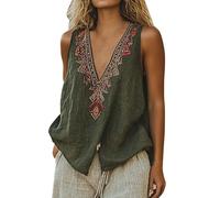 Top Estivi Eleganti E Casual da Donna - Canotta Sportiva Donna Larga Blusine Leggero Comodo Camicie Scollo V A Fiori Tank Top Traspirante Moda Canottiera Vacanza Casa Tank Shirt Party Discoteca