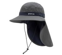 TOP-EX Cappello da sole da uomo con protezione per il collo - Protezione UV 50+, cappello da trekking con tecnologia di raffreddamento, tesa larga e pieghevole, cappello da pescatore safari per
