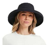 TOP-EX Cappello da sole impermeabile da donna, a tesa larga, per spiaggia, pesca, escursionismo, giardinaggio, impermeabile, con apertura a coda di cavallo, Nero , M/L