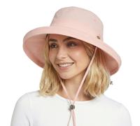 TOP-EX Cappello da sole impermeabile da donna, a tesa larga, per spiaggia, pesca, escursionismo, giardinaggio, impermeabile, con apertura a coda di cavallo, Colore: rosa., M/L