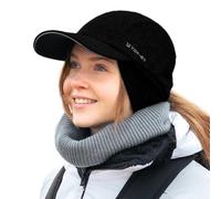 TOP-EX M/L/XL Berretto da baseball impermeabile da donna invernale con paraorecchie, coda di cavallo, berretto caldo con fodera in pile, da donna, per corsa, invernale, riflettente