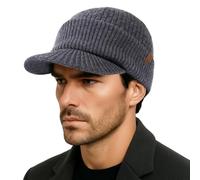 TOP-EX PolarWool 50% lana merino, berretto invernale da uomo e donna, con fodera in pile, per sci all'aperto, running, M-XXL, grigio., XL/XXL