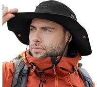 TOP-EX XL/XXL Cappello da sole da uomo a tesa larga UPF 50+ & impermeabile, grandi cappelli estivi per escursioni, trekking, pesca, campeggio, vela, pieghevole, regolabile, traspirante, TX702_nero,