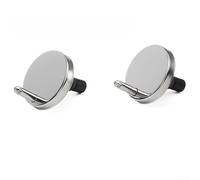 Top-Fix - Kit di cerniere per sedile WC con montaggio a parete, con viti da 45 mm e fissaggi in gomma nera da 40 mm, 2 pezzi