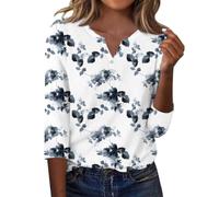 Top floreale da donna UK scollo a V bottoni camicette a maniche lunghe | Camicette floreali da donna UK eleganti top da donna camicie vintage stampate da donna tunica con bottoni