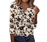 Top floreale da donna UK scollo a V bottoni camicette a maniche lunghe | Camicette floreali da donna UK eleganti top da donna camicie vintage stampate da donna tunica con bottoni