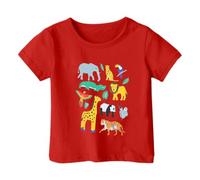 Top grafici per bambini ragazzi Western Trendy Loose Tees Camicie 2025 Cartoon T-shirt Casual Carino Manica Corta T-shirt Colorate T-shirt per Ragazzi Bambini Estate, Rosso, 4-5 Anni