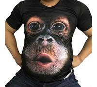 Top grafico da uomo dal design innovativo che mostra coinvolgenti stampe 3D su una maglietta dalla vestibilità comoda (XL nero)