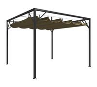 Top grande da giardino con cortile retrattile 3x 3 m tortora 180 g/m2 Ombrellone da esterno, tenda, mobili da esterno, forniture per la casa, decorazione Moi