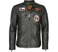 Top Gun Beef, giacca in pelle XL male Nero