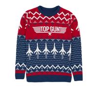 Top Gun Blu Knitted Christmas Jumper Saltatore Uomini