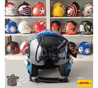 TOP GUN BLUE OMAHA HGU-55 FLIGHT HELM MOVIE PROP PILOT AVIATOR USN NAVY + HL BAG