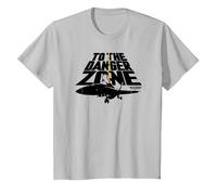 Top Gun Danger Zone Maglietta, Bambini, Argento, 3 Anni